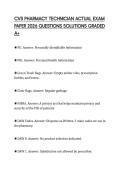 CVS PHARMACY TECHNICIAN ACTUAL EXAM PAPER 2026 QUESTIONS SOLUTIONS GRADED A&plus;
