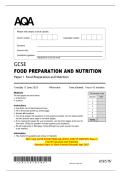 2025 AQA GCSE FOOD PREPARATION AND NUTRITION Paper 1 Food Preparation and Nutrition Question Paper & Mark Scheme &lpar;Merged&rpar; June 2025