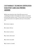 CVS PHARMACY TECHNICIAN CERTIFICATION EXAM STUDY GUIDE 2026 PREPARED ANSWERS