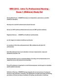 NRS 2012 - Intro To Professional Nursing - Exam 1 &lpar;Midterm&rpar; Study Set