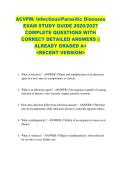 ACVPM&colon; Infectious&sol;Parasitic Diseases  EXAM STUDY GUIDE 2026&sol;2027  COMPLETE QUESTIONS WITH  CORRECT DETAILED ANSWERS &vert;&vert;  ALREADY GRADED A&plus;   <RECENT VERSION> 