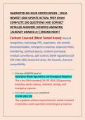 HAZWOPER 40-HOUR CERTIFICATION &ndash; OSHA  NEWEST 2026 UPDATE ACTUAL PREP EXAM  COMPLETE 200 QUESTIONS AND CORRECT  DETAILED ANSWERS &lpar;VERIFIED ANSWERS&rpar;  &vert;ALREADY GRADED A&plus;&vert;&vert;BRAND NEW&excl;&excl; 