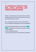 CIC&lowbar;COMMERCIAL&lowbar;PROPERTY&lowbar;EXAM&lowbar;2025&lowbar;2026&lowbar;LATEST&lowbar;QUESTIONS&lowbar;AND&lowbar;CORRECT ANSWERS