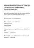 NATIONAL REAL ESTATE EXAM CERTIFICATION EVALUATION 2026 COMPREHENSIVE QUESTIONS ANSWERS