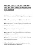 NATIONAL SAFETY CODE NSC EXAM PREP 2026 TEST PAPER QUESTIONS AND ANSWERS 100&percnt; CORRECT