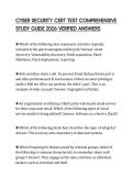 CYBER SECURITY CERT TEST COMPREHENSIVE STUDY GUIDE 2026 VERIFIED ANSWERS