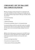 CYBER SECURITY CERT TEST FINAL SCRIPT 2026 COMPLETE SOLUTION SET