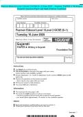 Pearson Edexcel Level 1&sol;Level 2 GCSE &lpar;9-1&rpar; June 2025 - Gujarati&colon; PAPER 4&colon; Writing in Gujarati -Question Paper and Mark Scheme Combined