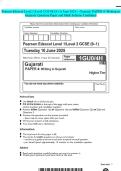 Pearson Edexcel Level 1&sol;Level 2 GCSE &lpar;9-1&rpar; June 2025 - Gujarati&colon; PAPER 4&colon; Writing inGujarati -Question Paper and Mark Scheme Combined