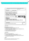 Pearson Edexcel Level 1&sol;Level 2 GCSE &lpar;9&ndash;1&rpar; June 2025 - History&colon; PAPER 3&colon; Modern depth study Option 30&colon; Russia and the Soviet Union&comma; 1917-41-Question Paper and Mark Scheme Combined