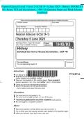 Pearson Edexcel Level 1&sol;Level 2 GCSE &lpar;9-1&rpar; June 2025 - History&colon; BOOKLET B3&colon; Henry VIII and his ministers&comma; 1509-40-Question Paper and Mark Scheme Combined
