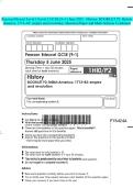 Pearson Edexcel Level 1&sol;Level 2 GCSE &lpar;9-1&rpar; June 2025 - History&colon; BOOKLET P2&colon; British America&comma; 1713&ndash;83&colon; empire and revolution -Question Paper and Mark Scheme Combined