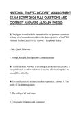 NATIONAL TRAFFIC INCIDENT MANAGEMENT EXAM SCRIPT 2026 FULL QUESTIONS AND CORRECT ANSWERS ALREADY PASSED