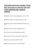 NATIONWIDE MORTGAGE LICENSING SYSTEM FINAL EXAM 2026 FULL PRACTICE TEST WITH TOUGH QUESTIONS AND COMPLETE ANSWERS
