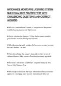 NATIONWIDE MORTGAGE LICENSING SYSTEM NMLS EXAM 2026 PRACTICE TEST WITH CHALLENGING QUESTIONS AND CORRECT ANSWERS