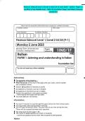 Pearson Edexcel Level 1&sol;Level 2 GCSE &lpar;9-1&rpar; June 2025 - Italian&colon; Paper 1&colon; Conflict in the Middle East&comma; 1945-95-Question Paper and Mark Scheme Combined