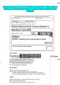 Pearson Edexcel Level 1&sol;Level 2 GCSE &lpar;9-1&rpar; June 2025 - Italian&colon; Paper 3&colon; Reading and understanding in Italian -Question Paper and Mark Scheme Combined
