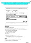 Pearson Edexcel Level 1&sol;Level 2 GCSE &lpar;9-1&rpar; June 2025 - Italian&colon; Paper 3&colon; Writing in Italian -Question Paper and Mark Scheme Combined