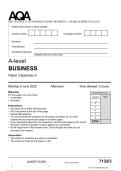 2025 AQA A-Level Business 7132&sol;3 Paper 3 June &vert; Question Paper &plus; Exam-Ready Mark Scheme