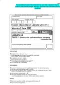 Pearson Edexcel Level 1&sol;Level 2 GCSE &lpar;9-1&rpar; June 2025 - Japanese&colon; Paper 1 Listening and understanding in Japanese -Question Paper and Mark Scheme Combined