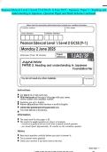 Pearson Edexcel Level 1&sol;Level 2 GCSE &lpar;9-1&rpar; June 2025 - Japanese&colon; Paper 3 &colon; Reading and understanding in Japanese -Question Paper and Mark Scheme Combined