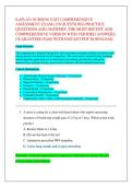 KAPLAN NURSING EXIT COMPREHENSIVE  ASSESSMENT EXAM &lpar;150 QUESTIONS&rpar; PRACTICE  QUESTIONS AND ANSWERS&colon; THE MOST RECENT AND  COMPREHENSIVE VERSION WITH VERIFIED ANSWERS&semi;  GUARANTEED PASS WITH INSTANT PDF DOWNLOAD&period;