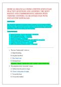 MEDICAL BILLING & CODING CERTIFICATION EXAM  PRACTICE QUESTIONS AND ANSWERS&colon; THE MOST  RECENT AND COMPREHENSIVE VERSION WITH  VERIFIED ANSWERS&semi; GUARANTEED PASS WITH  INSTANT PDF DOWNLOAD&period; 