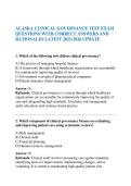 ALASKA CLINICAL GOVERNANCE TEST EXAM QUESTIONS WITH CORRECT ANSWERS AND RATIONALES LATEST 2025-2026 UPDATE