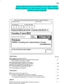 Pearson Edexcel Level 1&sol;Level 2 GCSE &lpar;9-1&rpar; June 2025 - Persian&colon; PAPER 3&colon; Reading and understanding in Persian - Question Paper and Mark Scheme Combined