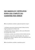 HMX IMMUNOLOGY CERTIFICATION REVIEW 2026 COMPLETE Q&A GUARANTEED PASS VERSION