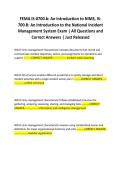 FEMA IS-0700&period;b&colon; An Introduction to NIMS&comma; IS700&period;B&colon; An Introduction to the National Incident Management System Exam &vert; All Questions and Correct Answers &vert; Just Released