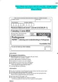 Pearson Edexcel Level 1&sol;Level 2 GCSE &lpar;9-1&rpar; June 2025 - Portugal&colon; PAPER 1&colon; Listening and understanding in Portuguese- Question Paper and Mark Scheme Combined