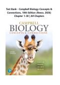 Test Bank - Campbell Biology-Concepts & Connections&comma; 10th Edition 2026&rpar; Chapter 1-38 &vert; All Chapters