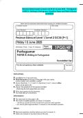 Pearson Edexcel Level 1&sol;Level 2 GCSE &lpar;9-1&rpar; June 2025 - Portuguese&colon; PAPER 4&colon; Writing in Portuguese- Question Paper and Mark Scheme Combined