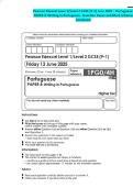Pearson Edexcel Level 1&sol;Level 2 GCSE &lpar;9-1&rpar; June 2025 - Portuguese&colon;PAPER 4&colon; Writing in Portuguese- Question Paper and Mark Scheme Combined