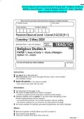 Pearson Edexcel Level 1&sol;Level 2 GCSE &lpar;9-1&rpar; May 2025 - Religious Studies A&colon; PAPER 1&colon; Area of Study 1 - Study of Religion Option 1C - Islam - Question Paper and Mark Scheme Combined