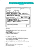 Pearson Edexcel Level 1&sol;Level 2 GCSE &lpar;9-1&rpar; May 2025 - Religious Studies A&colon; PAPER 2&colon; Area of Study 2- Study of Second Religion Option 2A - Catholic Christianity - Question Paper and Mark Scheme Combined