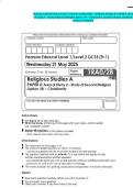 Pearson Edexcel Level 1&sol;Level 2 GCSE &lpar;9-1&rpar; May 2025 - Religious Studies A&colon; PAPER 2&colon; Areaof Study 2 - Study of Second Religion Option 2B - Christianity - Question Paper and Mark Scheme Combined