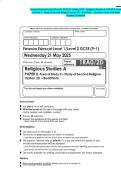 Pearson Edexcel Level 1&sol;Level 2 GCSE &lpar;9-1&rpar; May 2025 - Religious Studies A&colon; PAPER 2&colon; Areaof Study 2 - Study of Second Religion Option 2D - Buddhism - Question Paper and Mark Scheme Combined