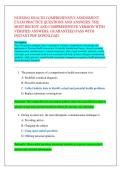 NURSING HEALTH COMPREHENSIVE ASSESSMENT  EXAM PRACTICE QUESTIONS AND ANSWERS&colon; THE  MOST RECENT AND COMPREHENSIVE VERSION WITH  VERIFIED ANSWERS&semi; GUARANTEED PASS WITH  INSTANT PDF DOWNLOAD&period; 