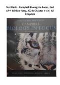 Test Bank - Campbell Biology in Focus&comma; 2nd AP&reg; Edition &lpar;Urry&comma; 2026&rpar; Chapter 1-43 &vert; All Chapters