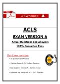 ACLS Exam Version A &lpar;2025 Update&rpar; &ndash; 50 Questions & Answers with Rationales &ndash; Advanced Cardiac Life Support Practice Test PDF