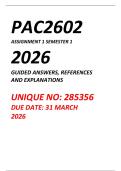 PAC2602 ASSIGNMENT 1 SEMESTER 1 2026 &lpar;ANSWERS&rpar; -- DUE DATE 31 MARCH 2026