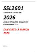 SSL2601 ASSIGNMENT 1 SEMESTER 1 2026 &lpar;ANSWERS&rpar; DUE DATE 3 MARCH 2026
