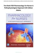Test Bank FOR Pharmacology For Nurses A Pathophysiological Approach 6th Edition Adams