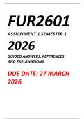 FUR2601 ASSIGNMENT 1 SEMESTER 1 2026 &lpar;ANSWERS&rpar; DUE DATE MARCH  2026