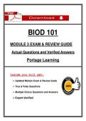BIOD 101 Module 3 Exam & Review Guide &ndash; Portage Learning &ndash; Verified Questions & Answers &lpar;PDF Download&rpar;