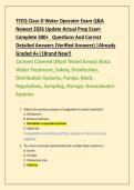TCEQ Class D Water Operator Exam Q&A  Newest 2026 Update Actual Prep Exam  Complete 300&plus; Questions And Correct  Detailed Answers &lpar;Verified Answers&rpar; &vert;Already  Graded A&plus;&vert;&vert;Brand New&excl;&excl;