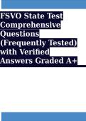 FSVO State Test Comprehensive Questions &lpar;Frequently Tested&rpar;with Verified Answers Graded A&plus;