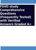 FSVO study Comprehensive Questions &lpar;Frequently Tested&rpar; with Verified Answers Graded A&plus;
